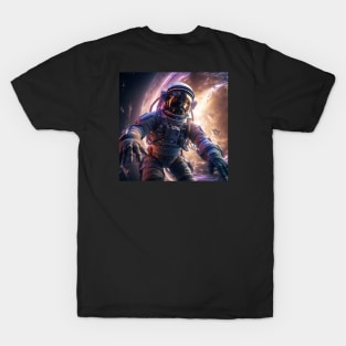 Exploring cosmic limits: An astronaut immersed in the vastness of space. T-Shirt